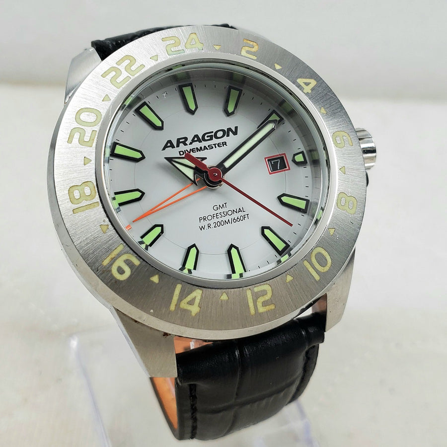 Aragon Android Divemaster A069 GMT Diver Quartz Swiss Mov't WR 200M Men's Watch — Pre-Owned