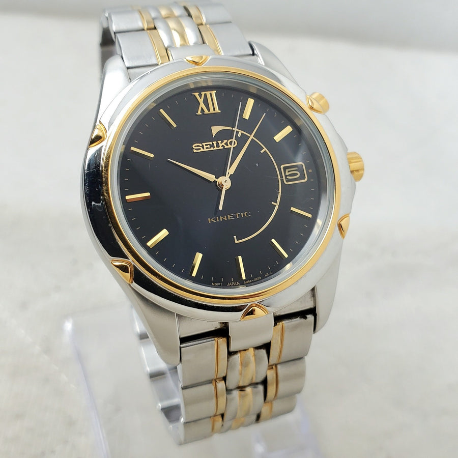 Seiko Kinetic 5M62-0C70 Date Japan Mov't Two-tone Classic Men's Watch — Pre-Owned