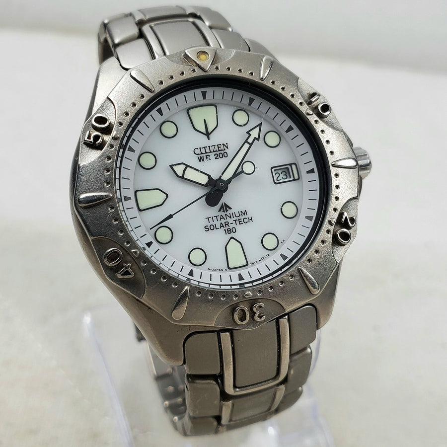 Citizen Eco-drive Titanium Solar-tech 180 7875-H04937 WR 200M Mens Watch — Pre-Owned