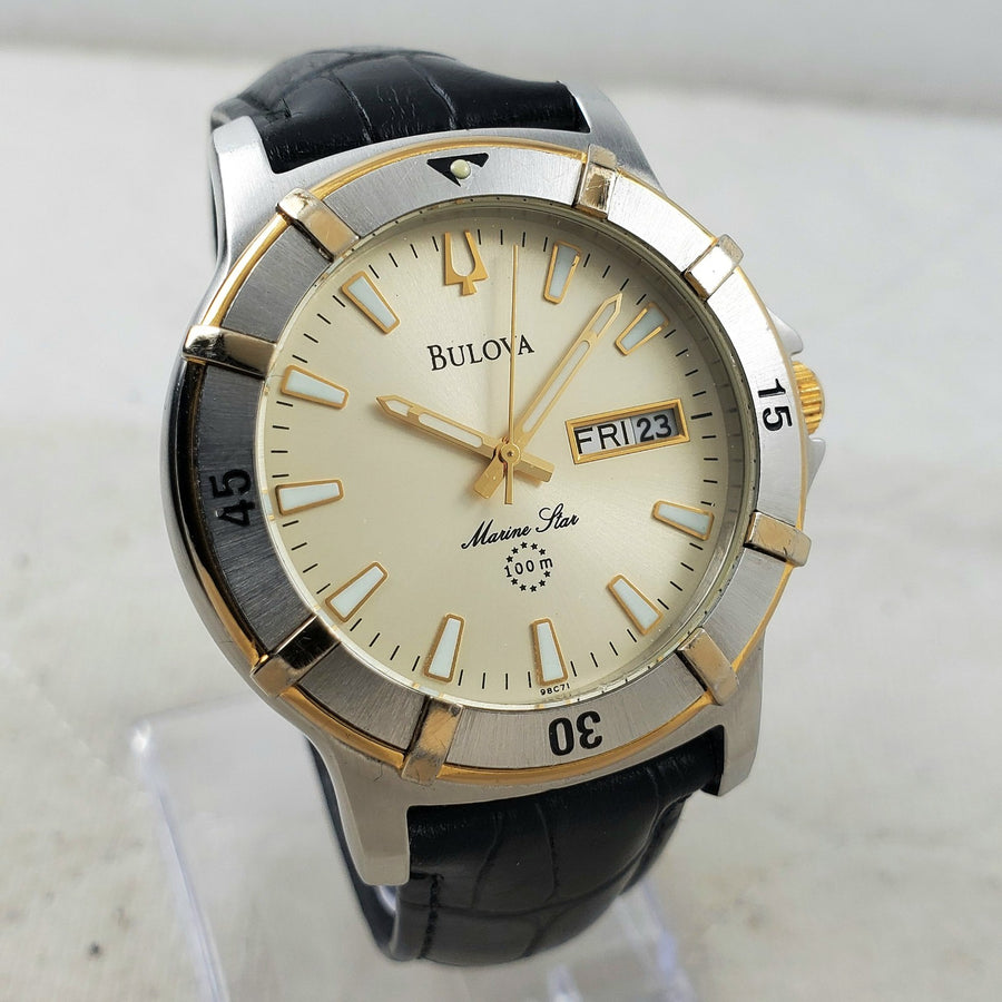Bulova Marine Star 100M 98C71 Day/date Quartz Classic 39MM Men's Watch — Pre-Owned