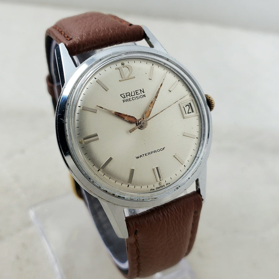 Gruen Precision 510 RSS CA Handwind Ra Swiss Ra 34MM Men's Watch — Pre-Owned