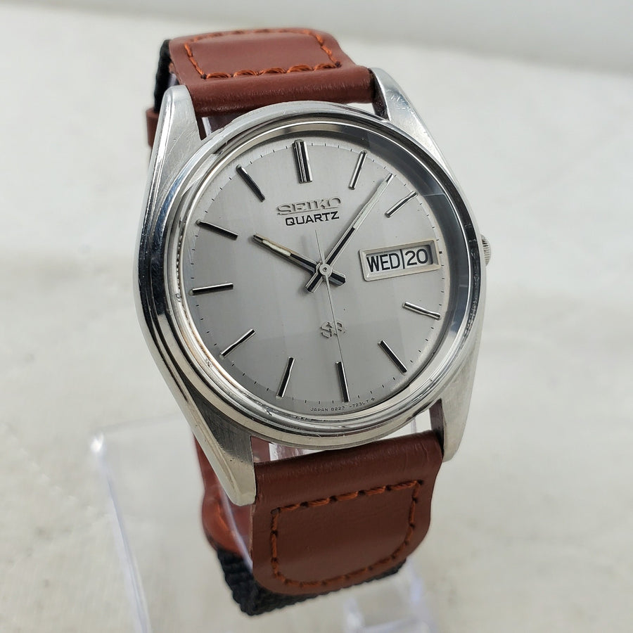 Seiko SQ Quartz 8223-7189 Day/date Japan 35MM Men's Watch — Pre-Owned