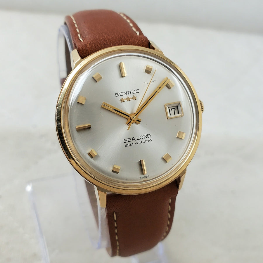 Benrus 3 Stars SEA Lord Calendar Selfwinding Automatic 34MM Men's Watch — Pre-Owned