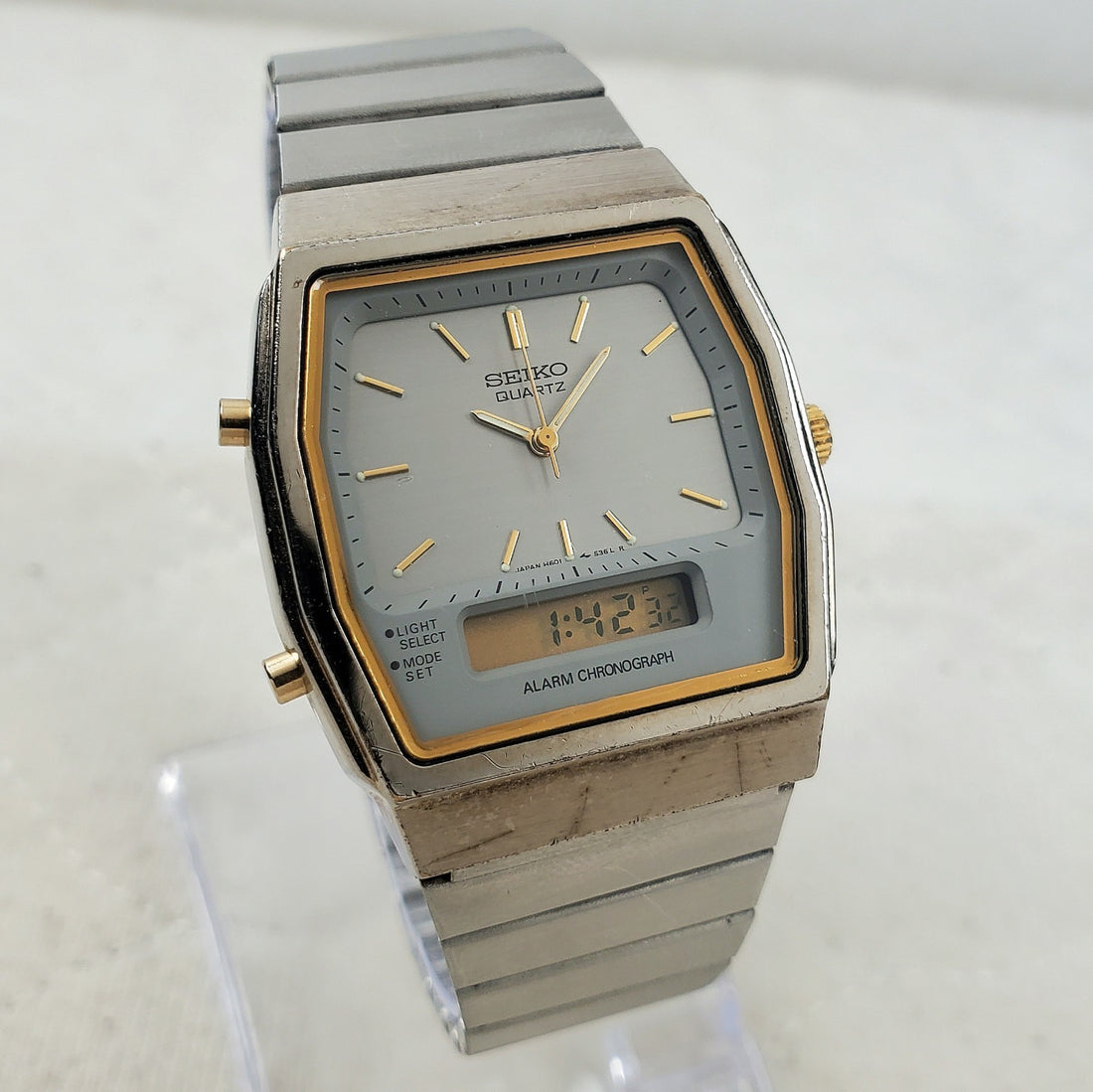 Seiko H601-5410 Alarm Chrono Quartz Ana-digi Japan 33MM Men's Watch — Pre-Owned