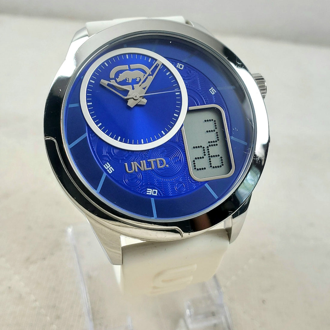 Marc Ecko Unltd the Eclectic M04-032D Japan Mov't Blue Ana-digi Men's Watch — Pre-Owned