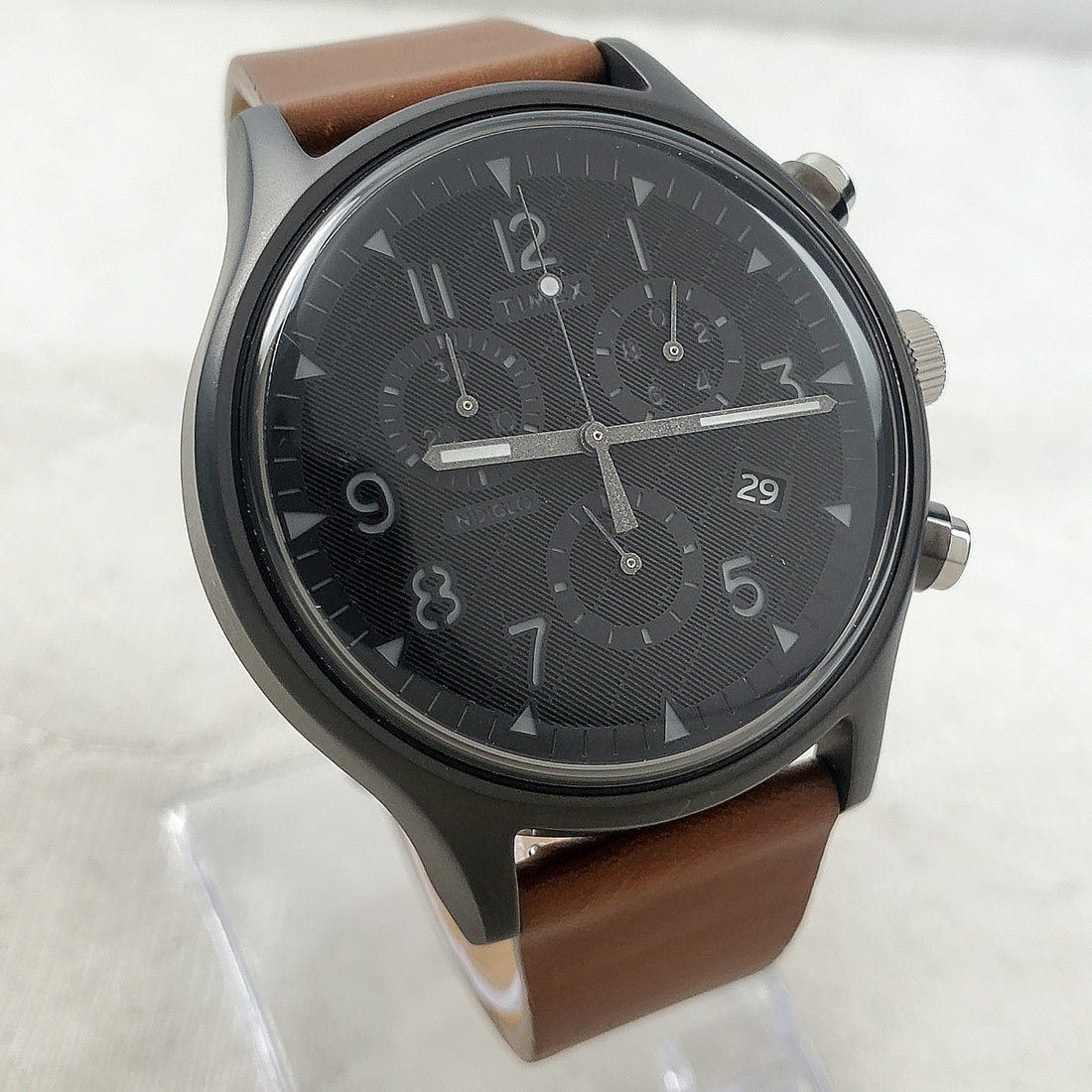 Timex MK1 Supernova Chronograph TW2T29500 Black/brown Military Field Men's Watch — Pre-Owned