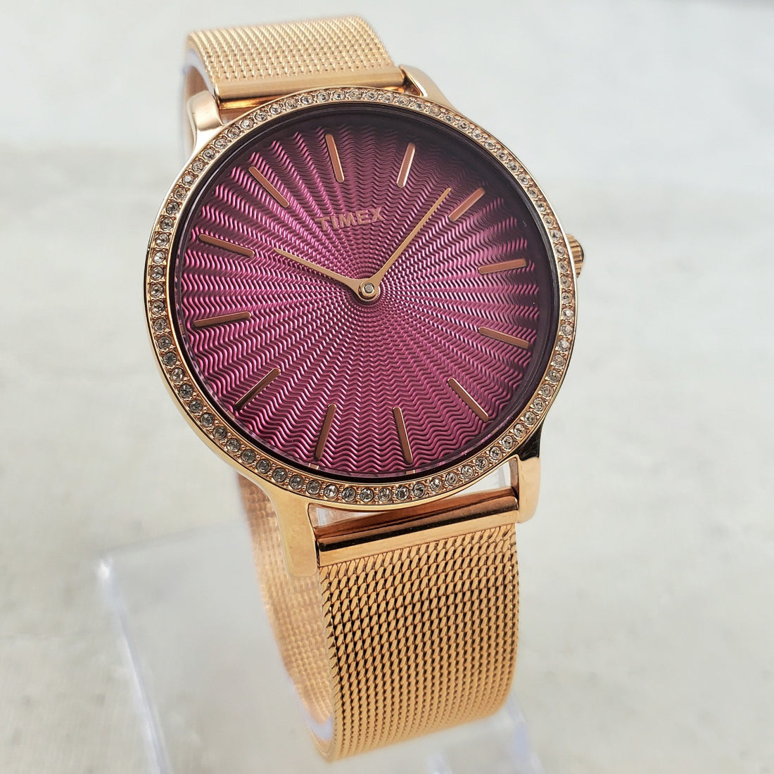 Timex Metropolitan Starlight TW2R505 Fuchsia-pink/rose Gold 34MM Women's Watch — Pre-Owned