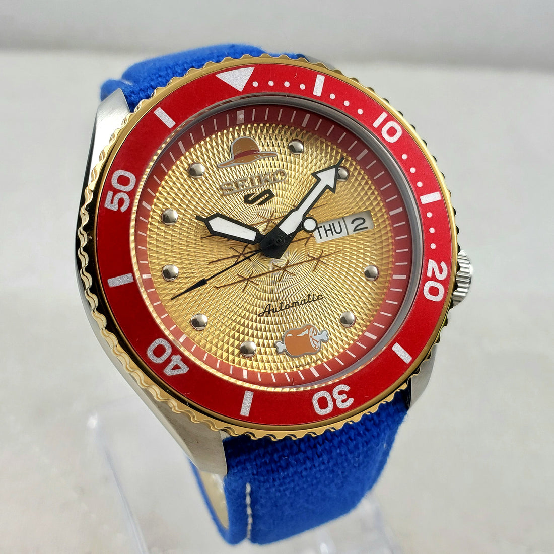 CUSTOM SEIKO MOD ONE PIECE MONKEY D.LUFFY AUTOMATIC NH36 MOVEMENT MEN'S WATCH NEW
