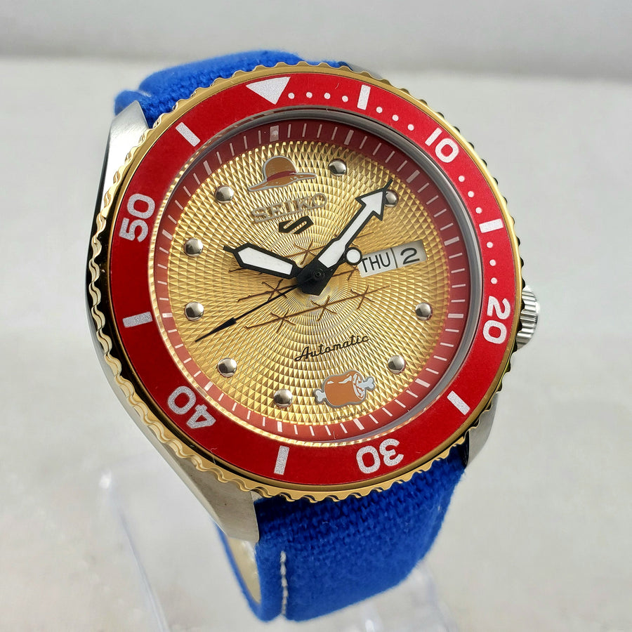 CUSTOM SEIKO MOD ONE PIECE MONKEY D.LUFFY AUTOMATIC NH36 MOVEMENT MEN'S WATCH NEW