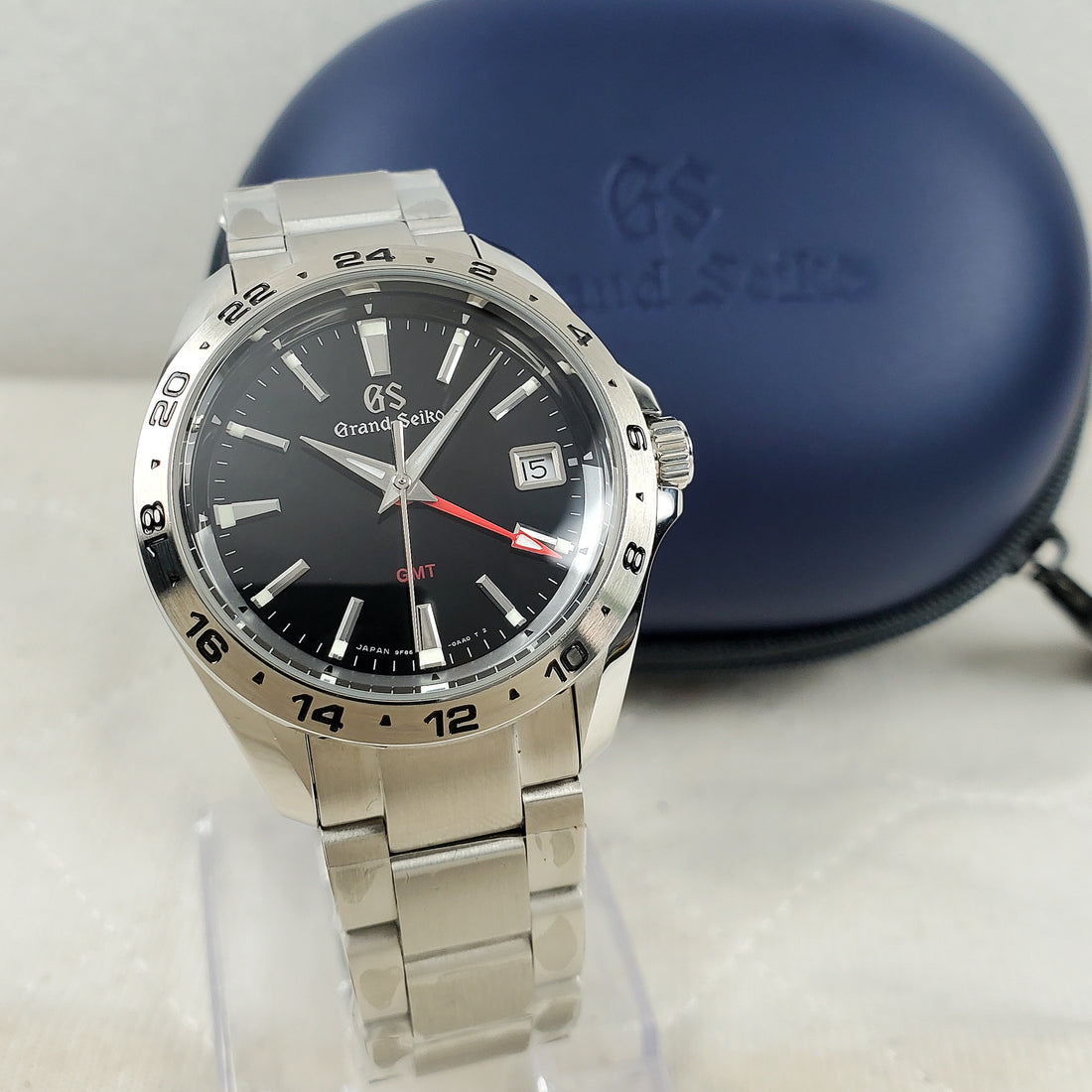 CUSTOM SEIKO MOD GS SPORT GMT BLACK RONDA 515.H QUARTZ MEN'S WATCH