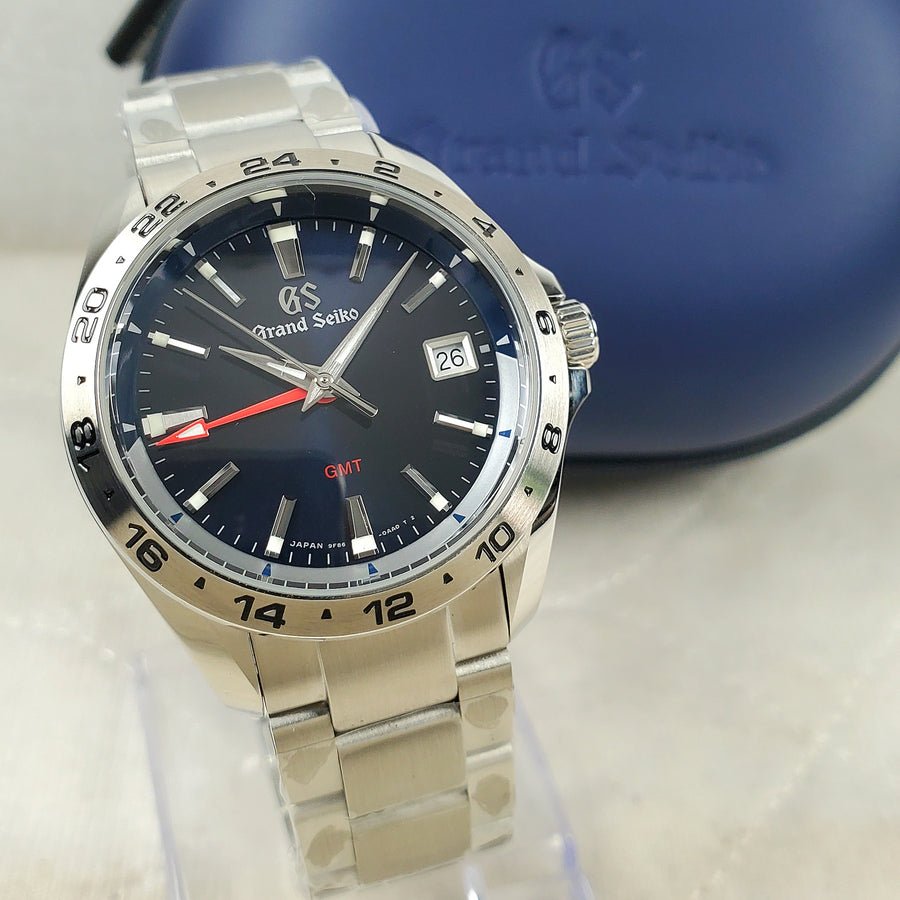 CUSTOM SEIKO MOD GS SPORT GMT DARK BLUE RONDA 515.H QUARTZ MEN'S WATCH
