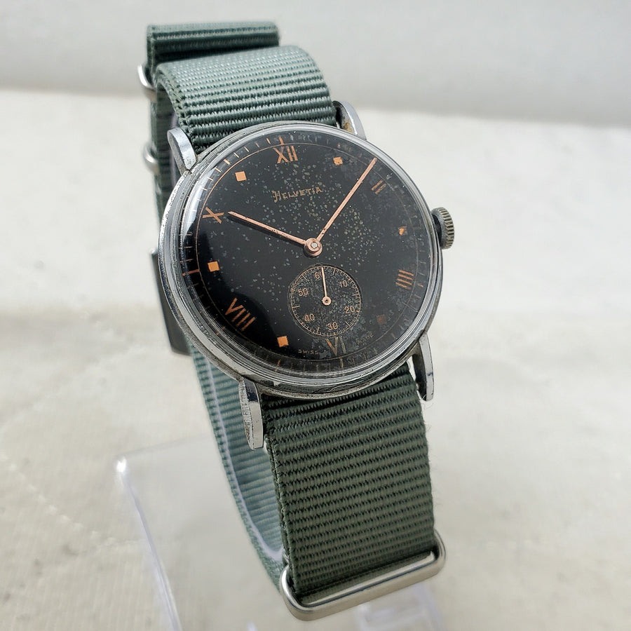 Helvetia Sub-second Swiss Handwind Military Field 34MM Watch — Pre-Owned