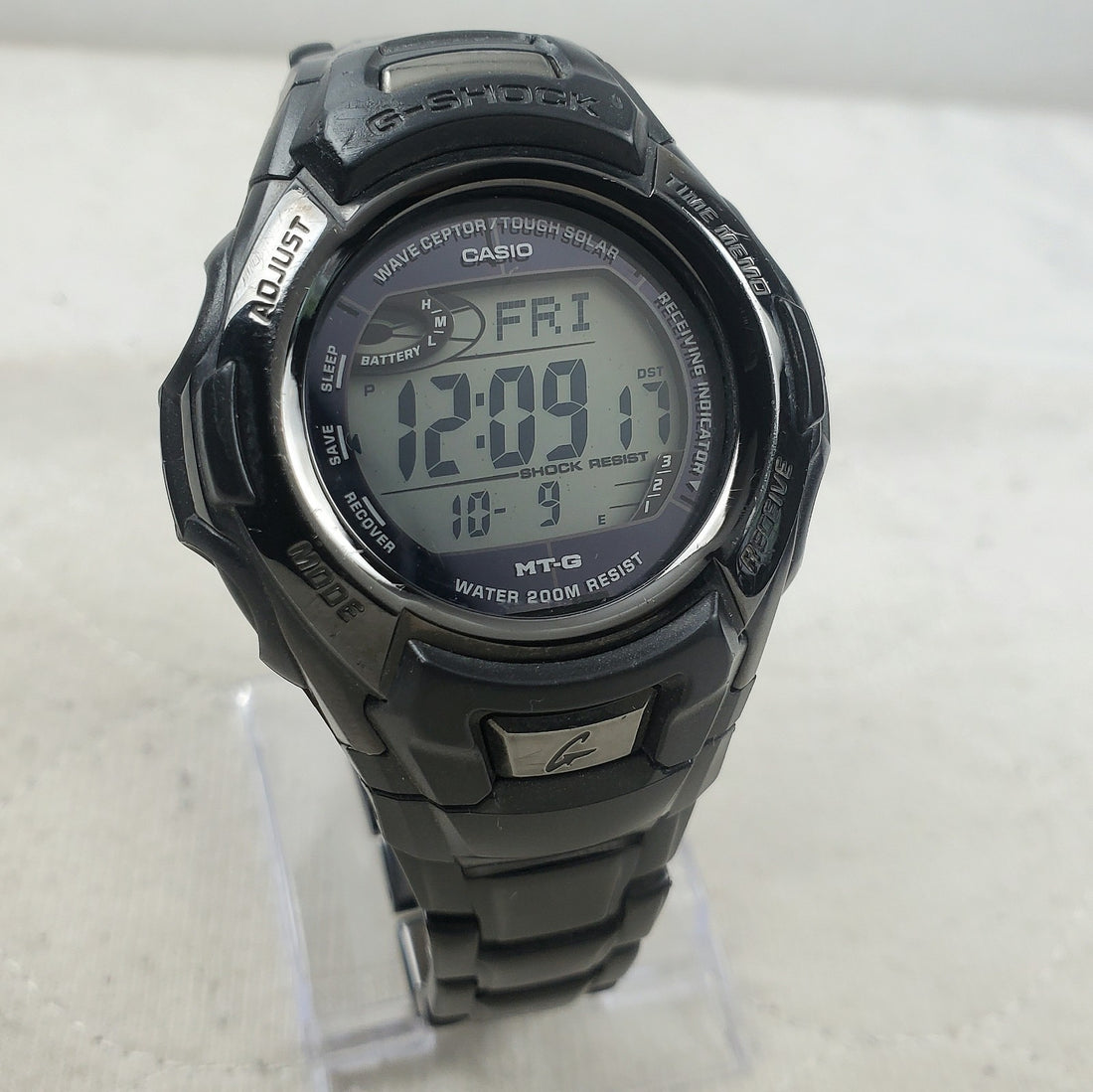 Casio G-shock Wave Ceptor Tough Solar MTG-910DA Black WR 200M Men's Watch — Pre-Owned