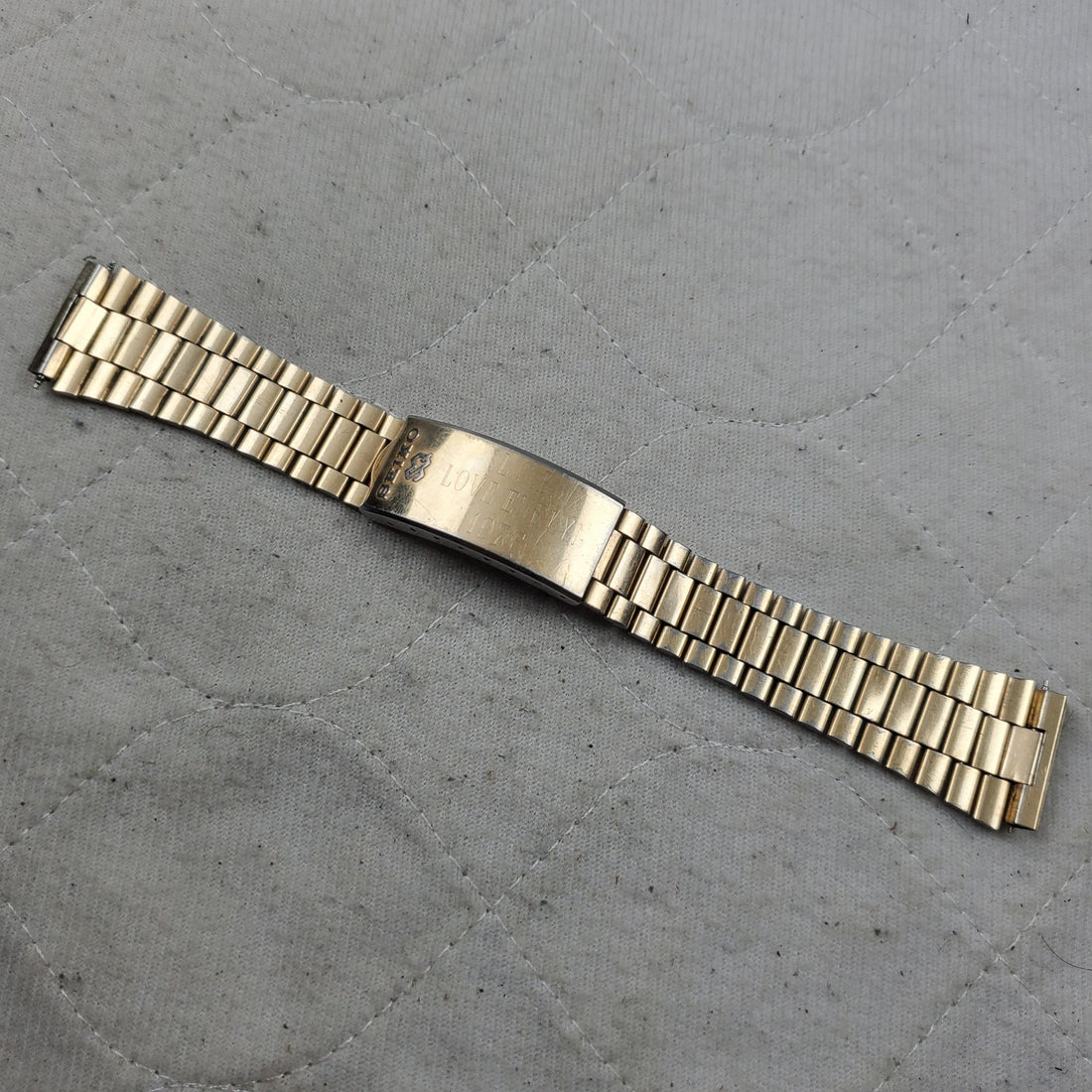 Genuine Vintage Seiko SQ Stainless Steel Gold Tone 20MM Watch Bracelet Band
