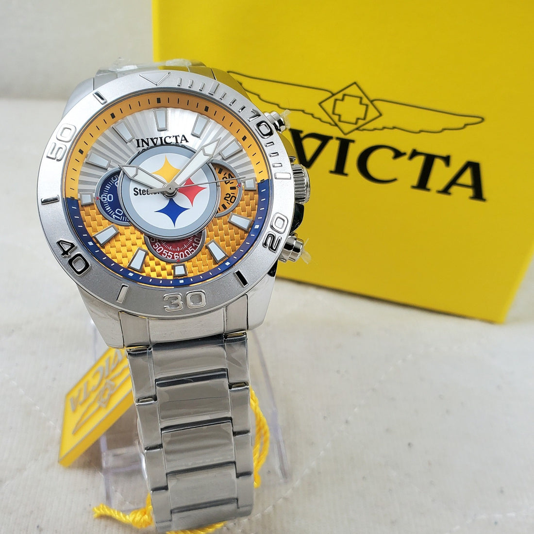 Invicta NFL Pittsburgh Steelers 47933 Chronograph Quartz 45MM Men's Watch — Pre-Owned